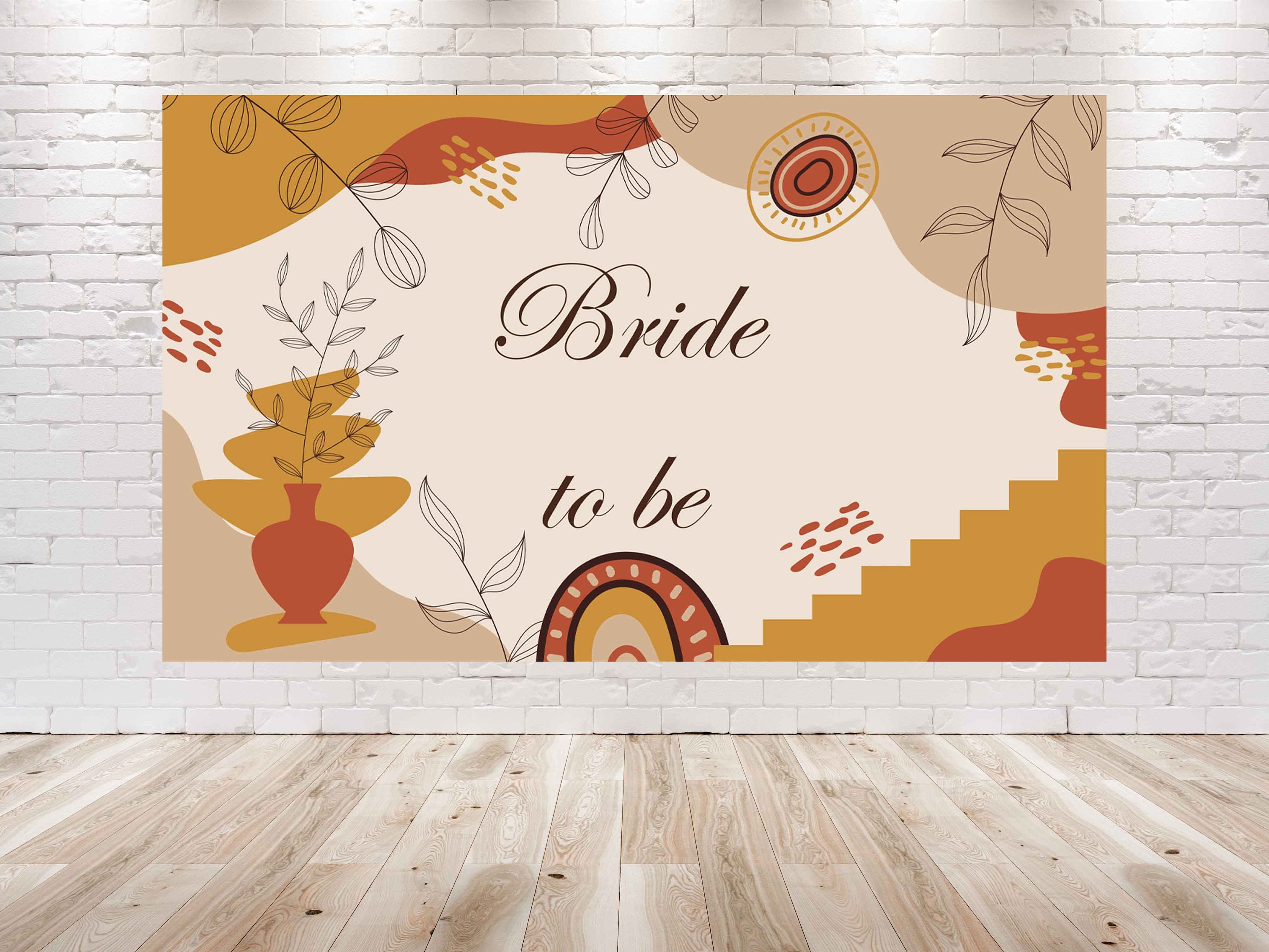 7X5 FT Groovy Bridal Shower Party Decorations Backdrop Banner Bride to be Boho Party Supplies Bachelorette Party Photo Wall