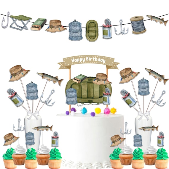 55 Piece Gone Fishing Party Supplies - Happy UK