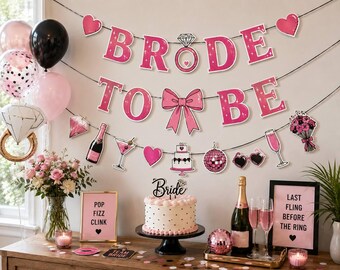 Bride to Be Banner, Bachelorette Party Decorations, Pink Bridal Shower Decor, Future Mrs Party, Bride Party Banner