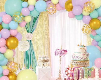 Macaron Palloncini pastello Ghirlanda Arco K Colori arcobaleno Ballon Compleanno Matrimonio Baby Shower Decorazioni per feste Fornure a tema sirena  15