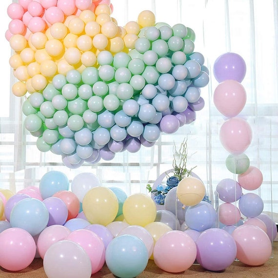 Pastel Rainbow Balloon Garland Arch Kit, Rainbow Colorful Pastel Macaron Balloons