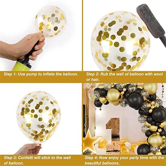 Kit d'arche de guirxiété de ballons pour la décoration de la maison, noir,  or, fête