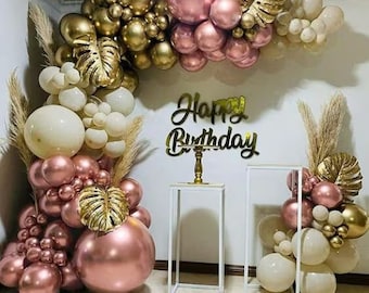 Gold and Rose Gold Balloon Arch Kit Birthday Party Decorations | Wedding | Baby Shower | Bridal Shower Balloons Garland Set