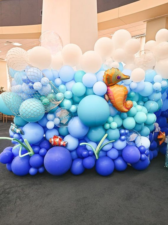 Under the Sea Balloon Arch Kit Birthday Party Decorations Ocean Baby Shower  1st Birthday Underwater Garland Set Party Supplies 