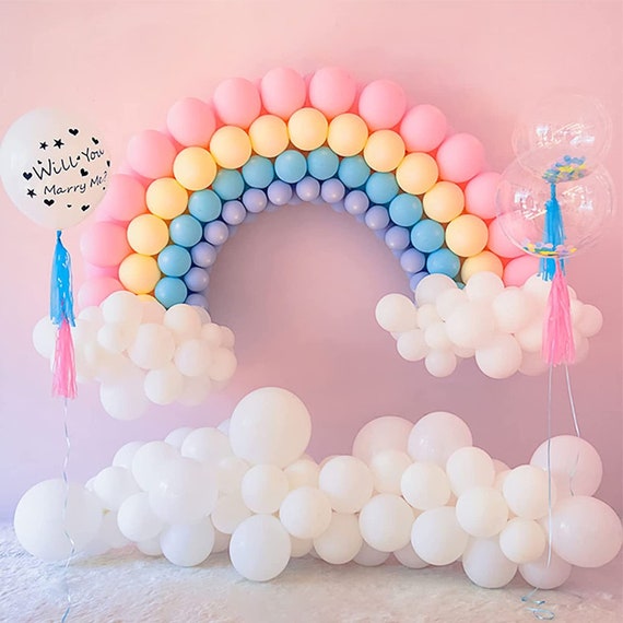 Pastel Rainbow Colors Balloons Garland Birthday Party Decorations