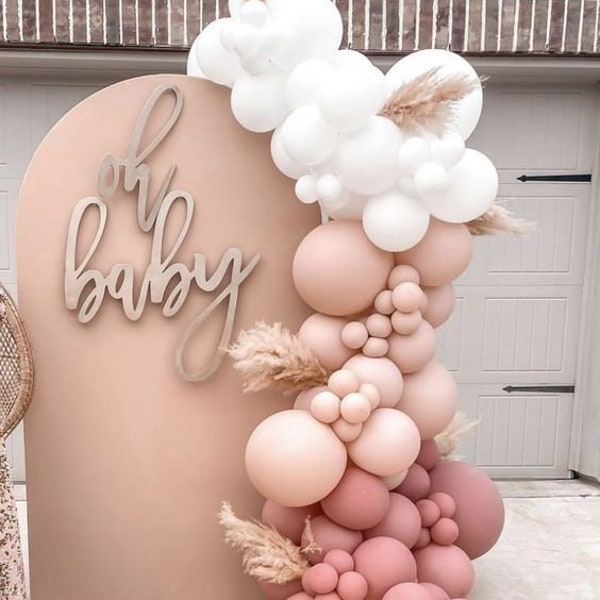 Guirnalda de globos rosas Decoraciones para fiestas de cumpleaños de rosas / Bodas / Baby Shower, etc. Disposición de la habitación Juego de arcos Suministros para fiestas de globos rosa polvorientos