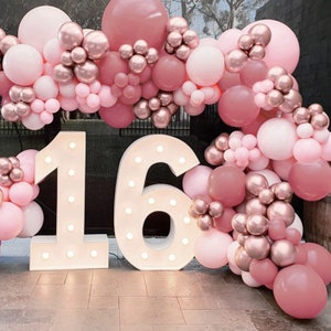 Pink Balloon Garland Kit | Rose Balloons Arch for Birthday Party | Dusty Pink Baby Shower Wedding Decorations