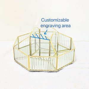 Personalized Rotating makeup organizer Cosmetics storage Water-textured glass  Skincare shelf Perfume display stand (Without Plastic pearls)