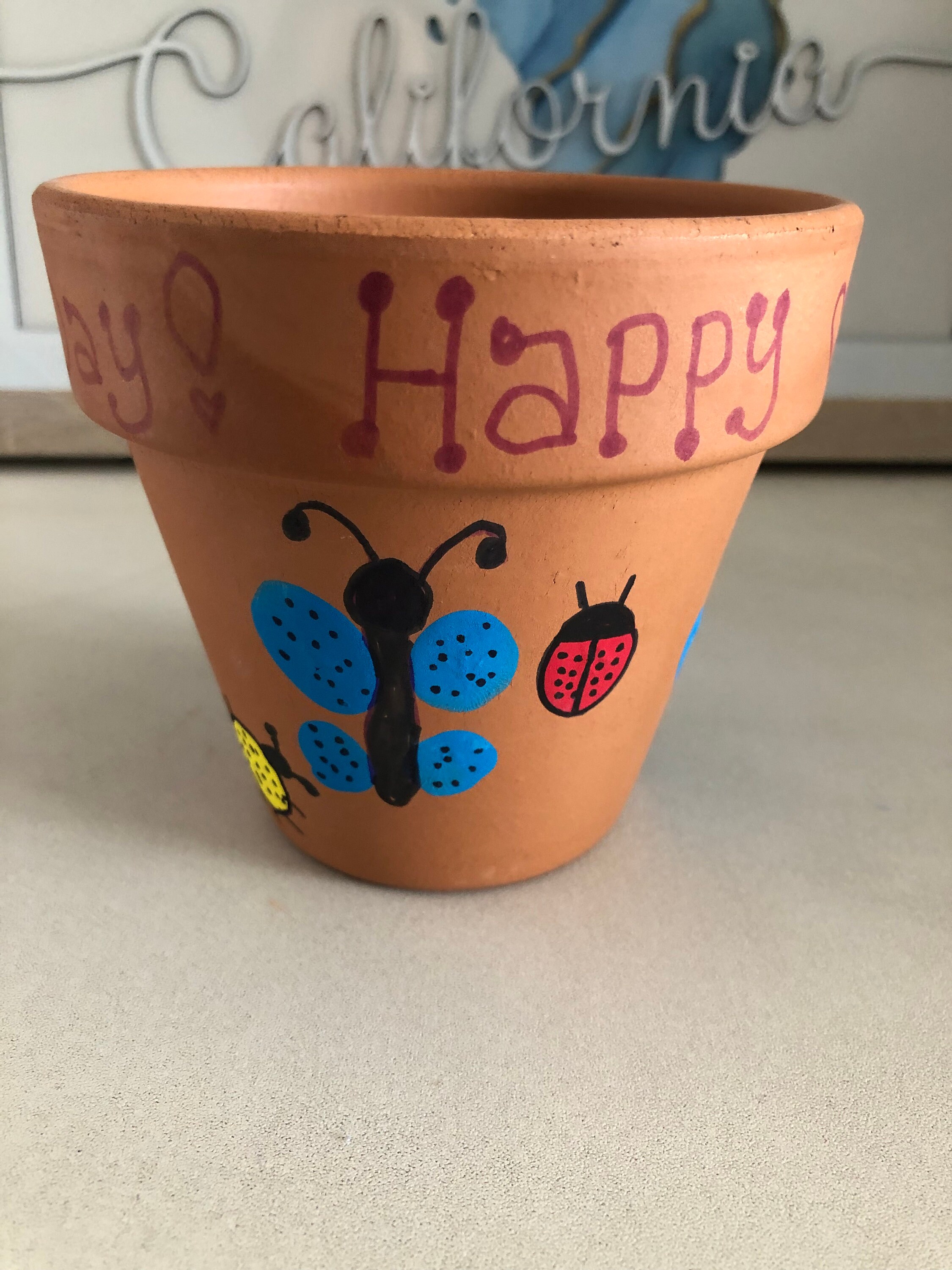 Painted Terra Cotta Pots - Etsy