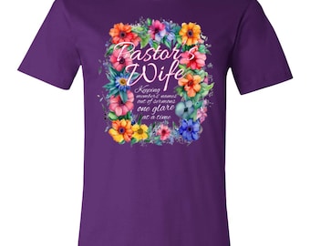 Pastor’s Wife Floral Shirt, Funny Christian Ministry Tee, Church Humor Gift