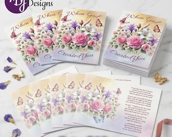 Christian Birthday Card for Women: Floral Butterfly Poem - 10 Pack