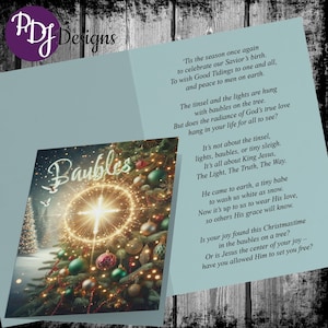 Cartes de Noël chrétiennes avec poème et croix en forme d'arbre – Cartes de voeux pour fêtes religieuses