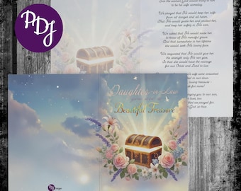 Daughter-in-Law Greeting Card: Christian Poem, Floral Treasure Chest