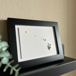 Hawaii Islands - 3D Printed Topographic Map Wall or Desk Art Decor with Picture Frame