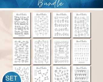 Stimmungs Tracker, Stimmungs Tracker, druckbare Bullet Journal Tracker, Bullet Journal Einsätze, Bujo Vorlagen A5