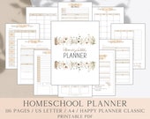 Printable Homeschool Planner, Homeschool Printable Organizer, Digital Weekly Lesson Plan, Curriculum Planner, Homeschool Teaching Schedule