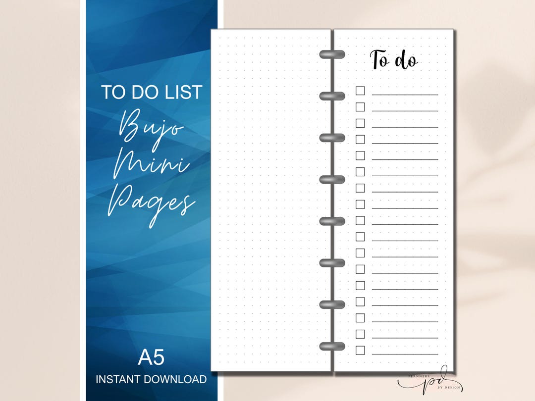 Printable to Do List, MINI Happy Planner A5 Page Insert, Bujo to Do ...