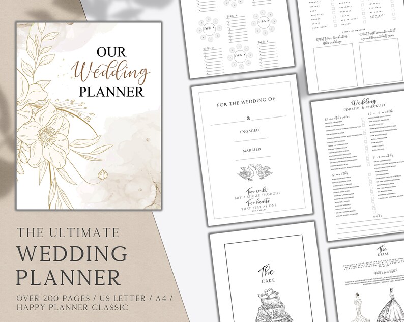 Printable Wedding Planner, Bridal Planner Printable, Wedding Planner ...