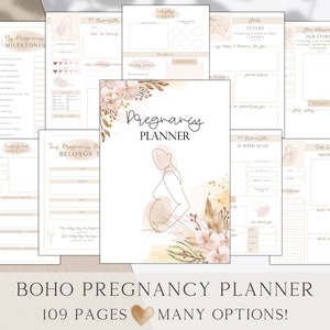Pregnancy Planner Printable Pregnancy Journal, Bump To Baby Tracker, Digital Organizer, Hospital Bag List, New Baby Diary, Baby Memory Book