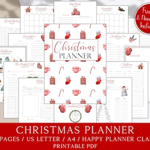 Christmas Planner Printable, Festive Red Holiday Season Organizer Binder, Xmas Gift Planner, Christmas Planning To Do List, Cooking Planner