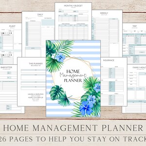 Household Binder, Daily Planner Printable Home Management Binder, Life Planner Inserts, Weekly Meal Planner, Mom Planner Digital PDF