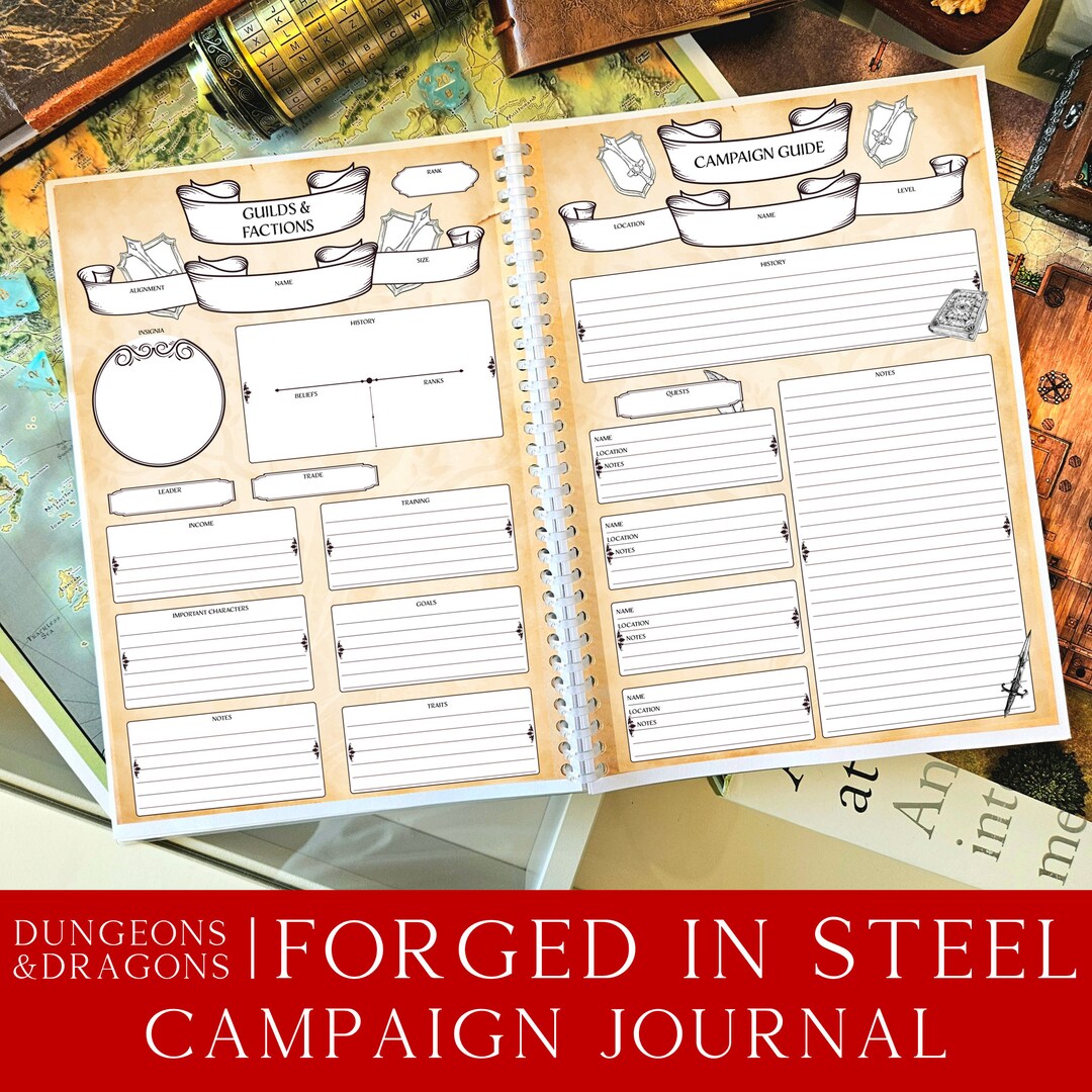 Dnd Campaign Journal Download Dungeons and Dragons RPG Dnd Etsy