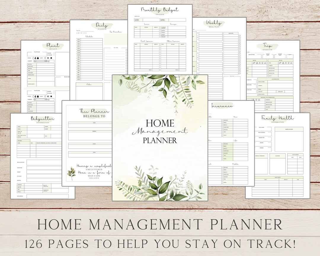 Household Binder, Daily Planner Printable Home Management Binder, Life ...