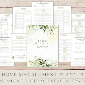 Household Binder, Daily Planner Printable Home Management Binder, Life Planner Inserts, Weekly Meal Planner, Mom Planner Digital PDF
