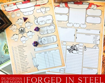 DnD Character Sheet Download, Dungeons and Dragons RPG, DnD Character Journal PDF, TTRPG Printable, Dungeons & Dragons Tabletop Dm Tool
