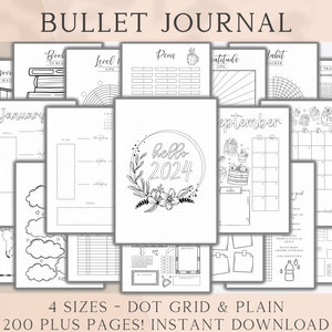 2024 Pre-Made Bullet Dotted Journal Pages; Instant Download Printable  Planner. A Premade Dotted Planner. Track Anxiety and Mental Health.