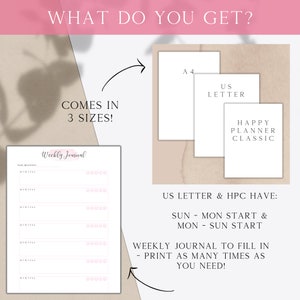 Pink Weight Loss Planner, Printable Health and Fitness Journal, Weight and Health Tracker, Diet Meal Planner, Workout and Exercise Trackers image 7