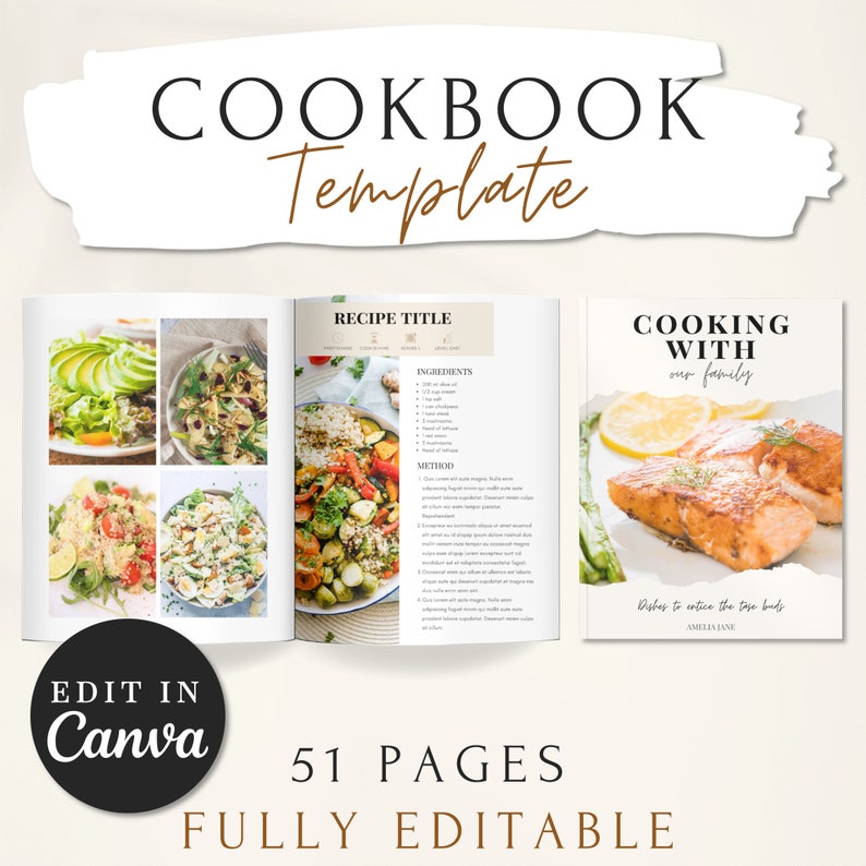 Editable Cookbook Template, Printable Recipe Book Template, Printable ...