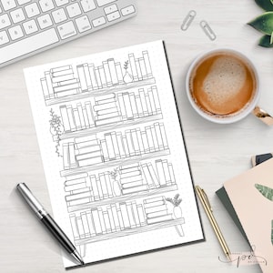 Rastreador de lectura imprimible, rastreadores de libros, registro de lectura para estantería, rastreadores de bullet journal, reto de lectura de 50 y 100 libros, plantillas de Bujo imagen 11