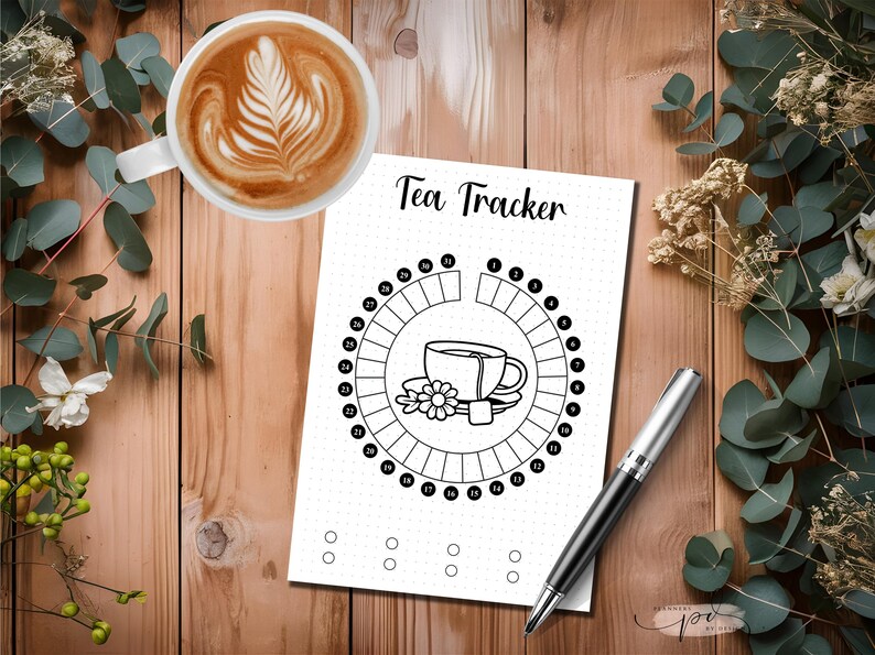 Tea Tracker, Printable Bullet Journal Daily Tea Tracker, Tea ...