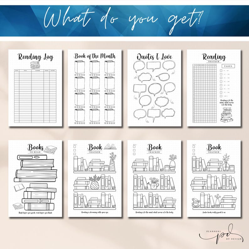 Reading Tracker Bundle, Bujo Book Trackers, Printable Bullet Journal ...