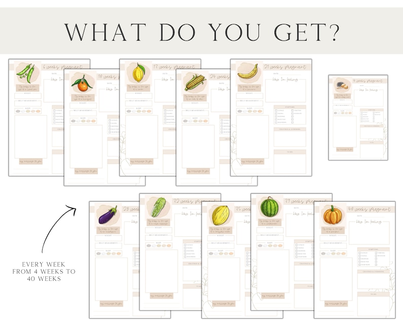 Pregnancy Planner Printable Pregnancy Journal, Bump to Baby Tracker