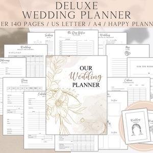 Deluxe Hochzeitsplaner, Hochzeitsplaner Kit, Hochzeitsplanung Buch, Hochzeitsmappe, Hochzeit Organizer Vorlage, Verlobung Geschenk,