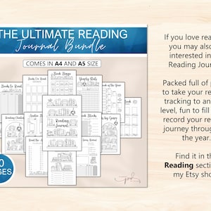 Rastreador de lectura imprimible, rastreadores de libros, registro de lectura para estantería, rastreadores de bullet journal, reto de lectura de 50 y 100 libros, plantillas de Bujo imagen 5