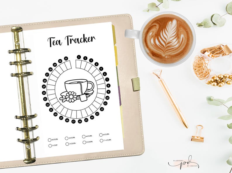 Tea Tracker, Printable Bullet Journal Daily Tea Tracker, Tea ...