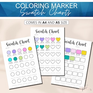 Wydrukowalna tabela próbek markerów kolorowych, pusty test próbek markerów alkoholowych, tabela referencyjna kolorów do wydrukowania w formacie PDF, tabela palet kolorów