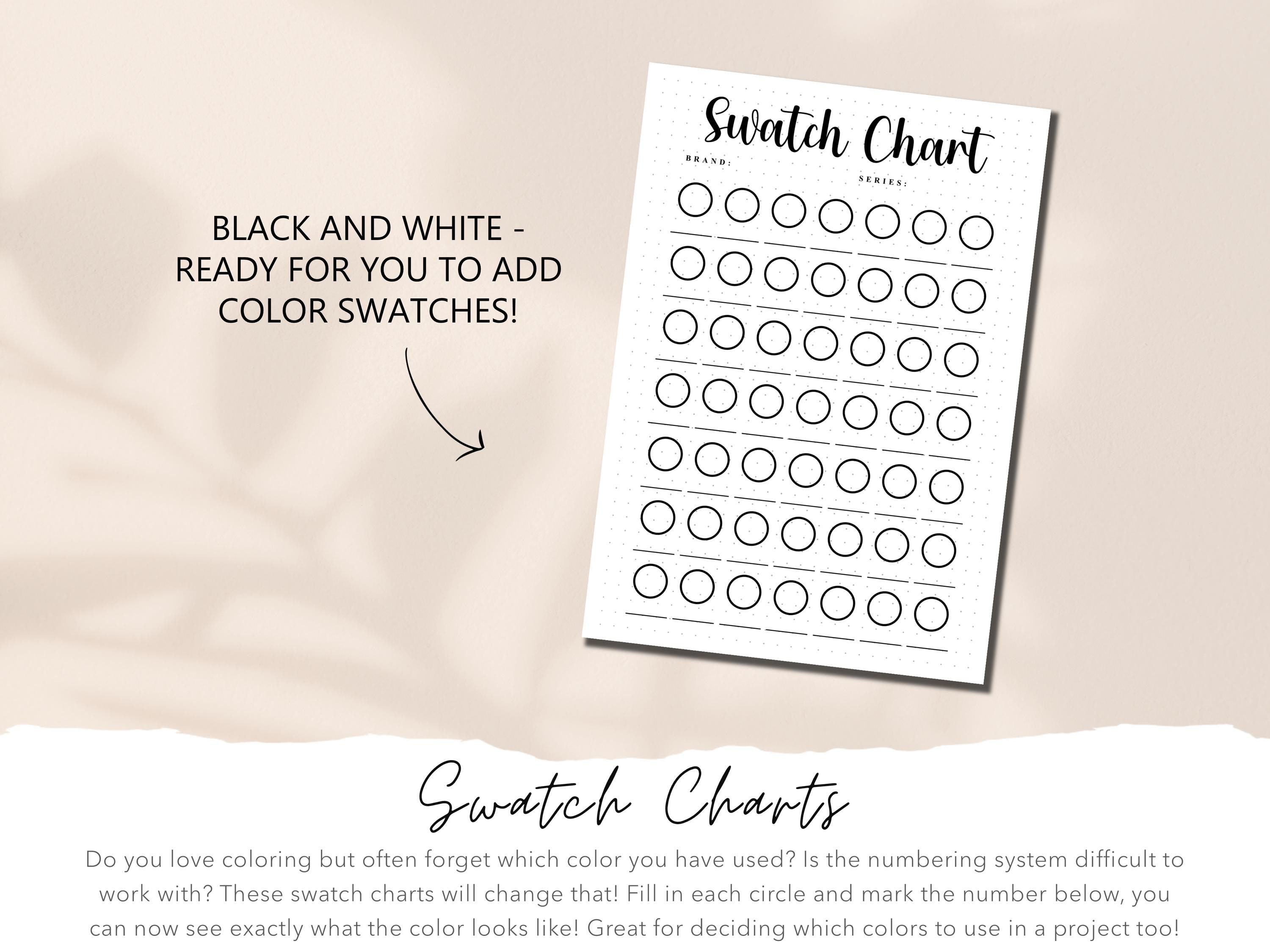 Reference Swatch Printable Color Marker Swatch Chart, Alcohol Marker Blank Color Swatch ...