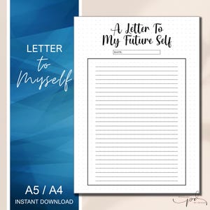 Carta a mí mismo, página imprimible del diario de revisión de fin de año, reflexión anual, revisión anual, autorreflexión y mejora