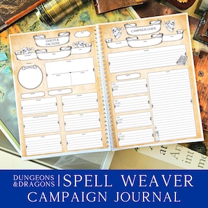 DnD Campaign Journal Download, Dungeons and Dragons RPG, DnD Campaign Notes PDF, TTRPG Printable, Dungeons & Dragons Tabletop Dm Tool