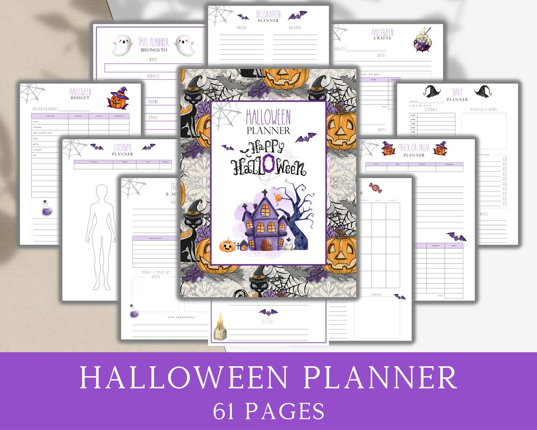 Halloween Planner Printable, Halloween Party Planning Binder, Holiday Decorations Schedule