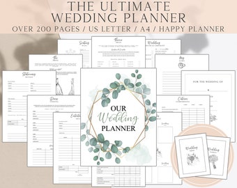 Wedding Planner Printable, Printable Wedding Planner Kit, Wedding Planning Book, Wedding Binder Template, Bridal Gift For Her