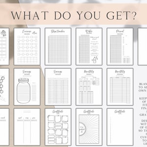 Pacchetto Bullet Journal stampabile senza data, Stampabili Bullet Journal, Modello Bujo prefabbricato, Pagine Bullet Journal, Tracker Bujo settimanali immagine 5