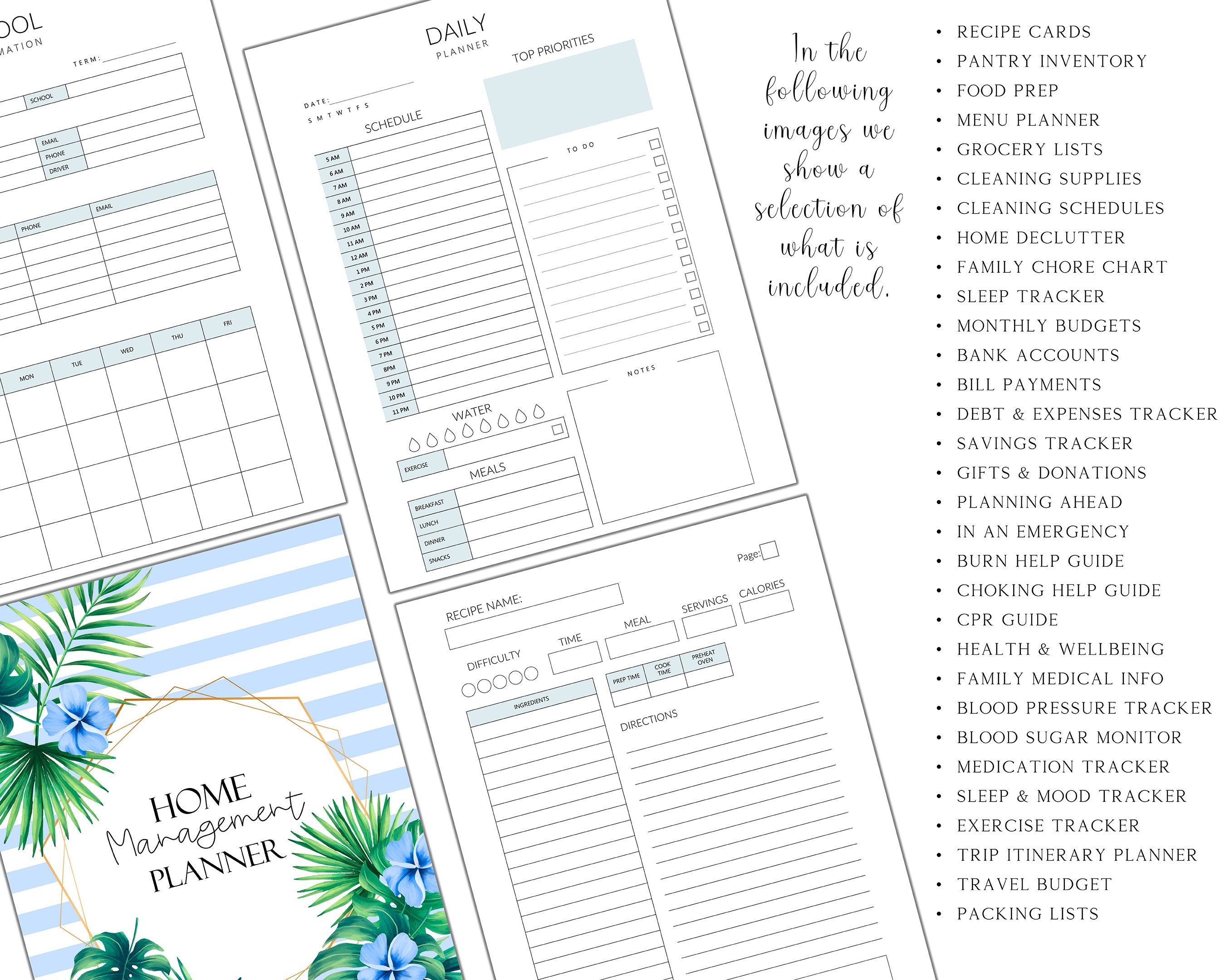 Household Binder, Daily Planner Printable Home Management Binder, Life ...