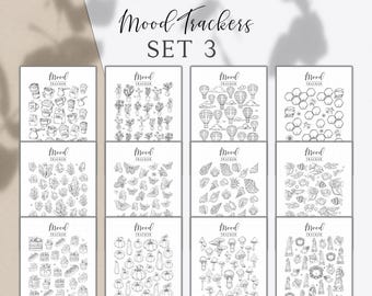 Stimmungs-Tracker-Bundle, monatliche Stimmungs-Tracker, druckbare Bullet Journal Tracker, Bullet Journal Einsätze, Bujo Vorlagen, Planungsseiten