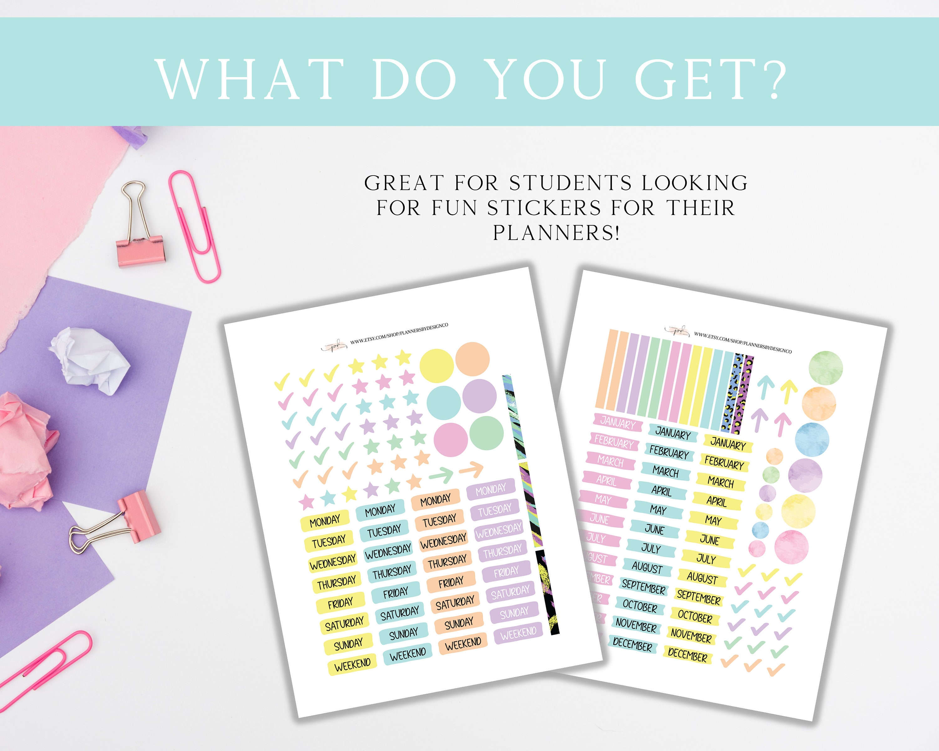 Stickers Study Fun Printable Planner Stickers, Teen Student Stickers, School Study Weekly ...