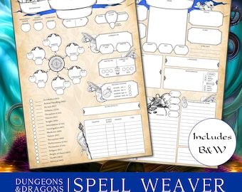 DnD Character Sheet Download, Dungeons and Dragons RPG, DnD Character Journal PDF, TTRPG Printable, Dungeons & Dragons Tabletop Dm Tool